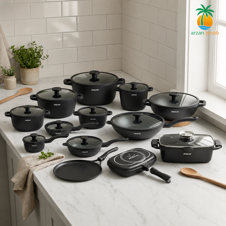 سرویس قابلمه 25پارچه چدن عرشیا مدلCO180-3861